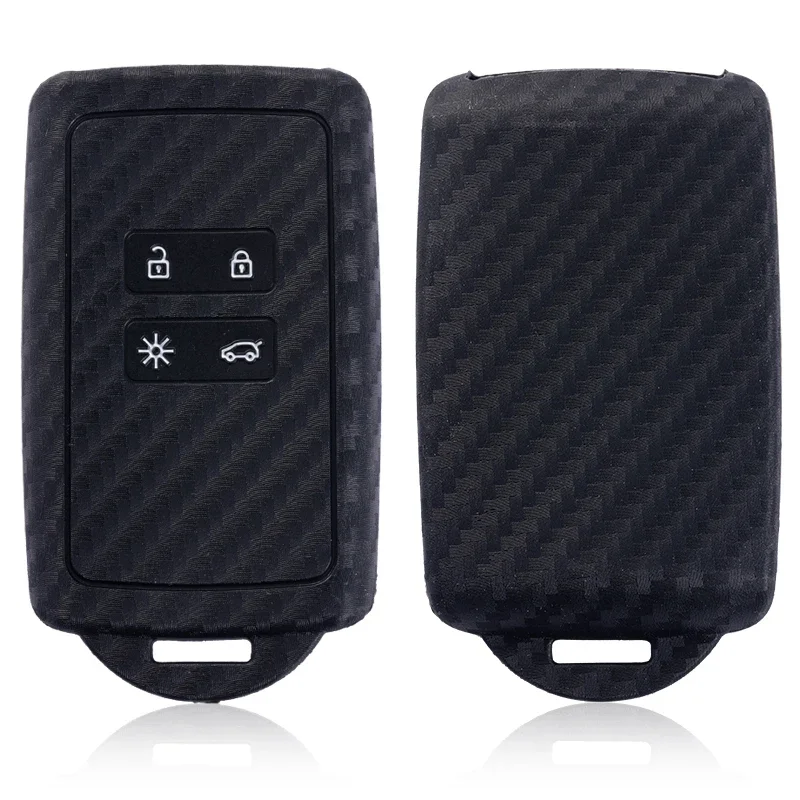 Funda de silicona y carbono para llave de coche, funda para Renault Koleos Kadjar Captur Megane Talisman Espace Clio Zoe Scenic Arkana Dacia Sandero