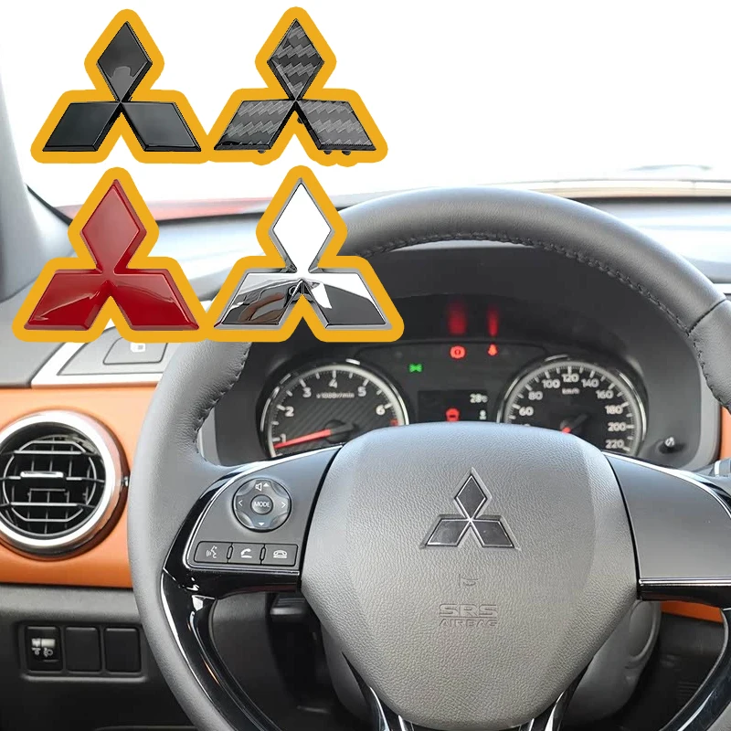 Наклейка-эмблема на руль из АБС-пластика с логотипом Mitsubishi для Lancer, Outlander, Pajero, ASX, Eclipse Cross, Ralliart