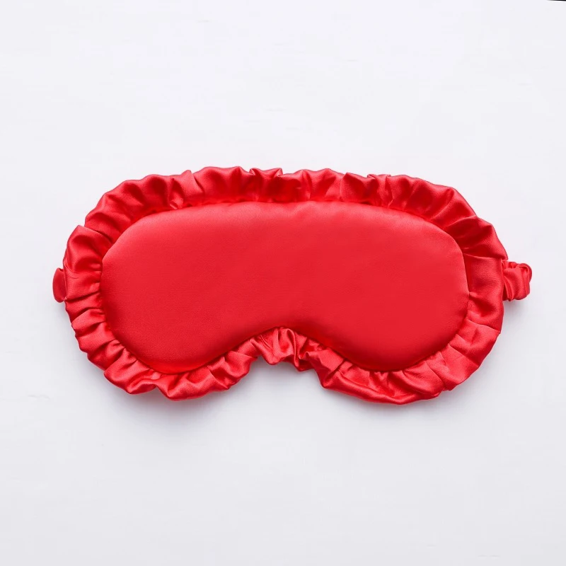 Silk Ruffle Sleep Eye Mask Eye Protection Travel Soft Sleeping Shading Eye Covers Multicolor Eye Patches For Woman Man image 3