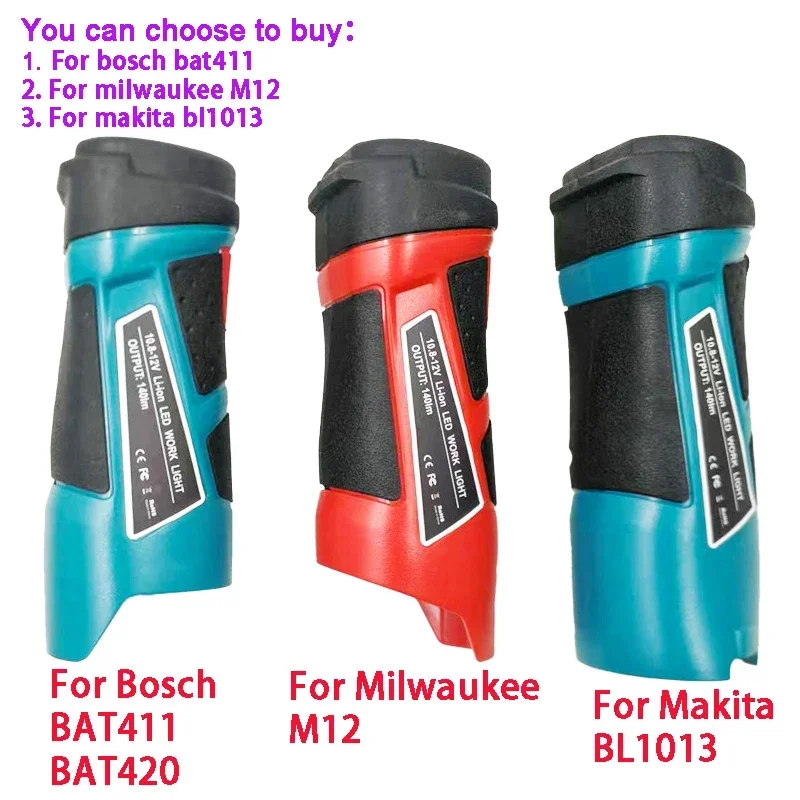 Warning Lights Work Lamp Flashlight Torch For Milwaukee For M12 For Bosch BAT411 For Makita BL1013 10.8V 12V Li-ion Battery