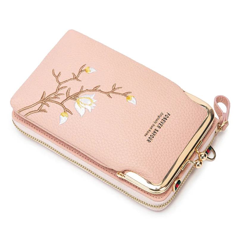 PU Leather Women Wallets Business Credit Card Holder Fashion Messenger One-Shoulder Mobile Phone Bags Clutch Ladies Coin Purse