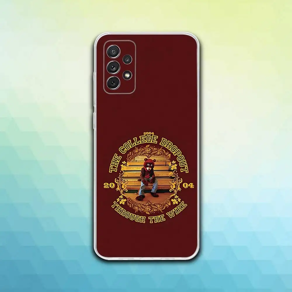 حافظة هاتف K-Kanye Rapper West Bully لهاتف سامسونج S30,23,21,22,20، FE lite، S10،9،8،7 PIus Note20 Ultra شفافة