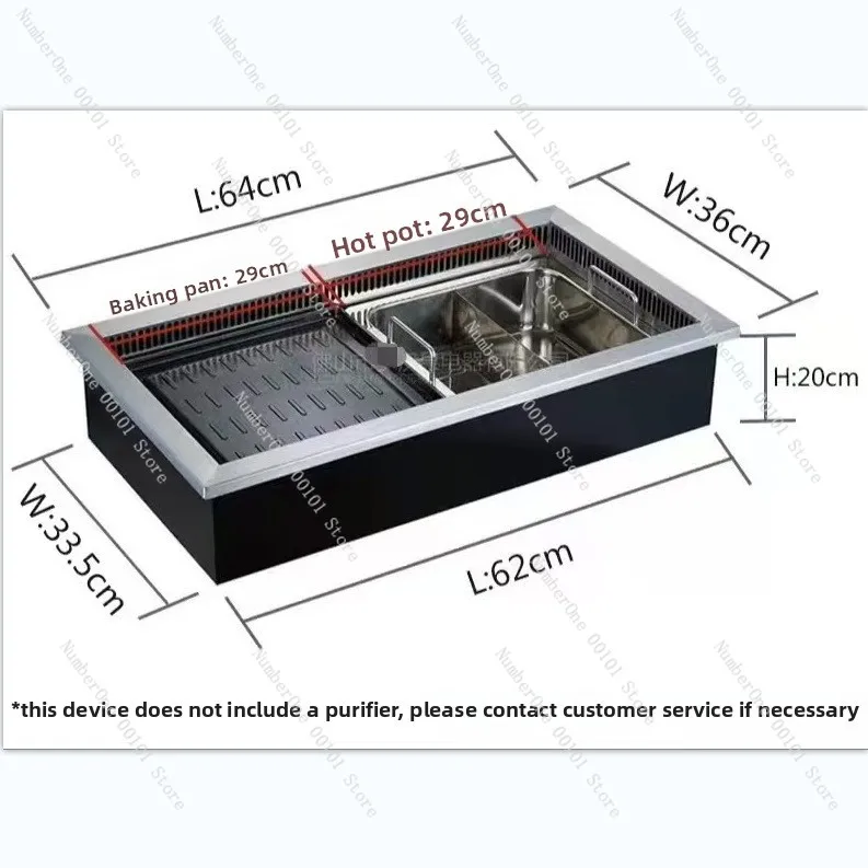 Commercial Korean Smokeless BBQ Hot Pot Table Restaurant Grill Roast & Hot Pot Integrated Cooker for Catering Wholesale