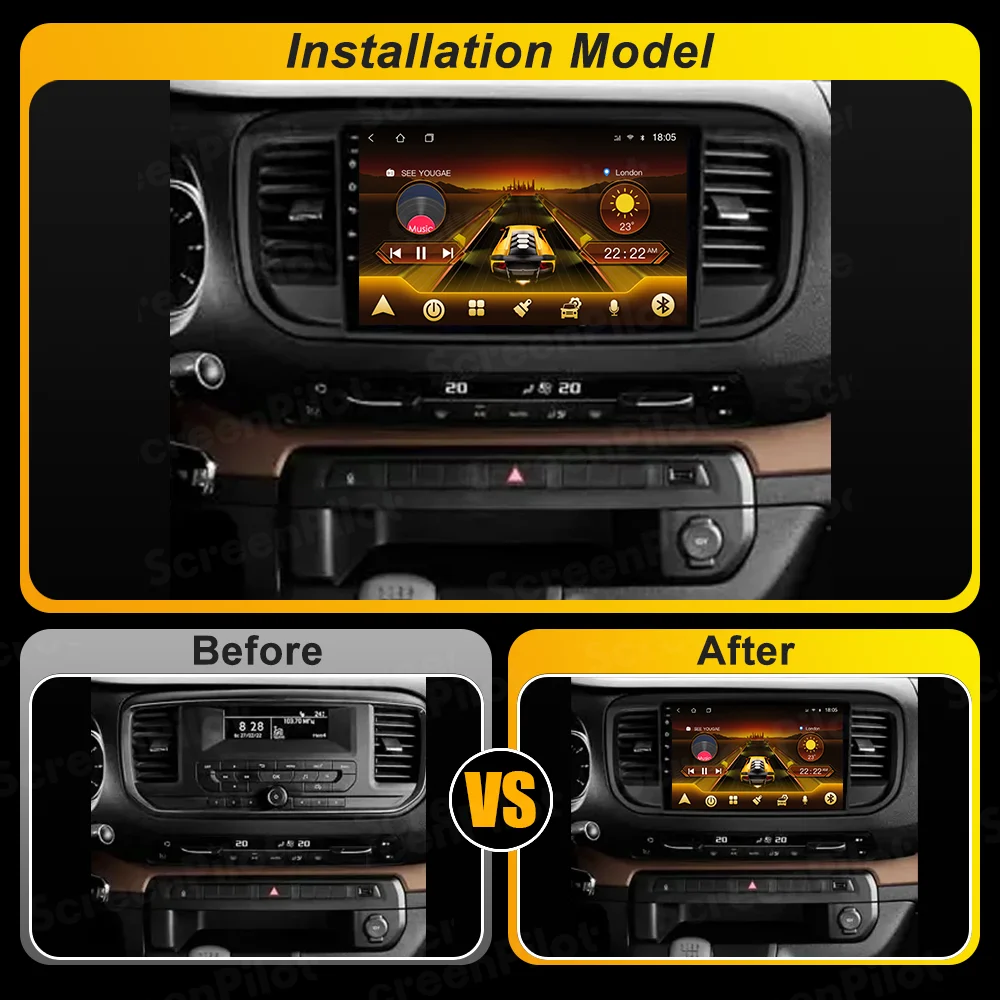For Citroen Jumpy 3 SpaceTourer Peugeot Expert 3 Toyota Proace 2016 - 2021 Android 16 Car Radio Multimedia Video Player Carplay
