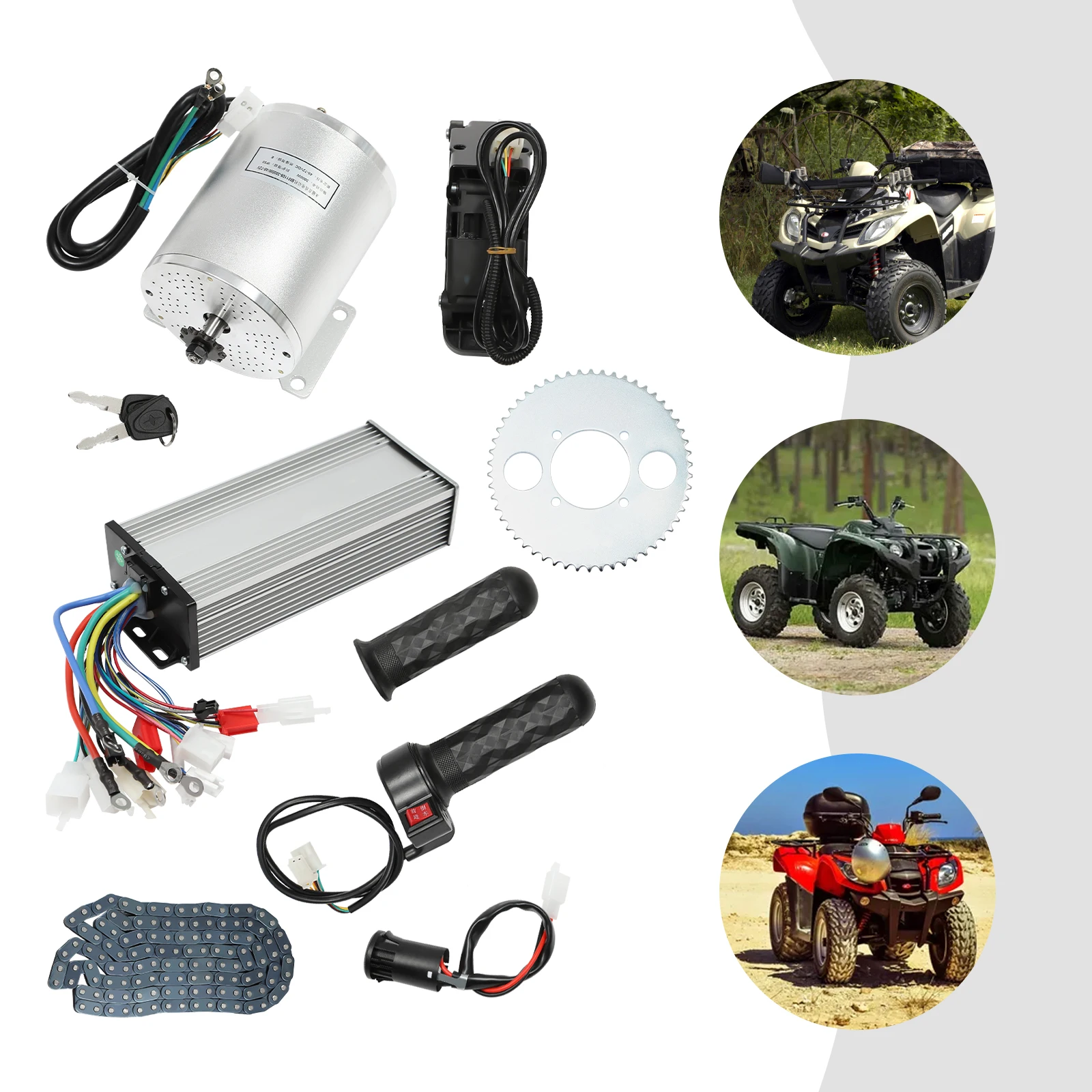 Efficient High Torque Brushless Motor Kit 48-72v Brushless Controller for Scooter Bike DIY Electric Motor Conversion