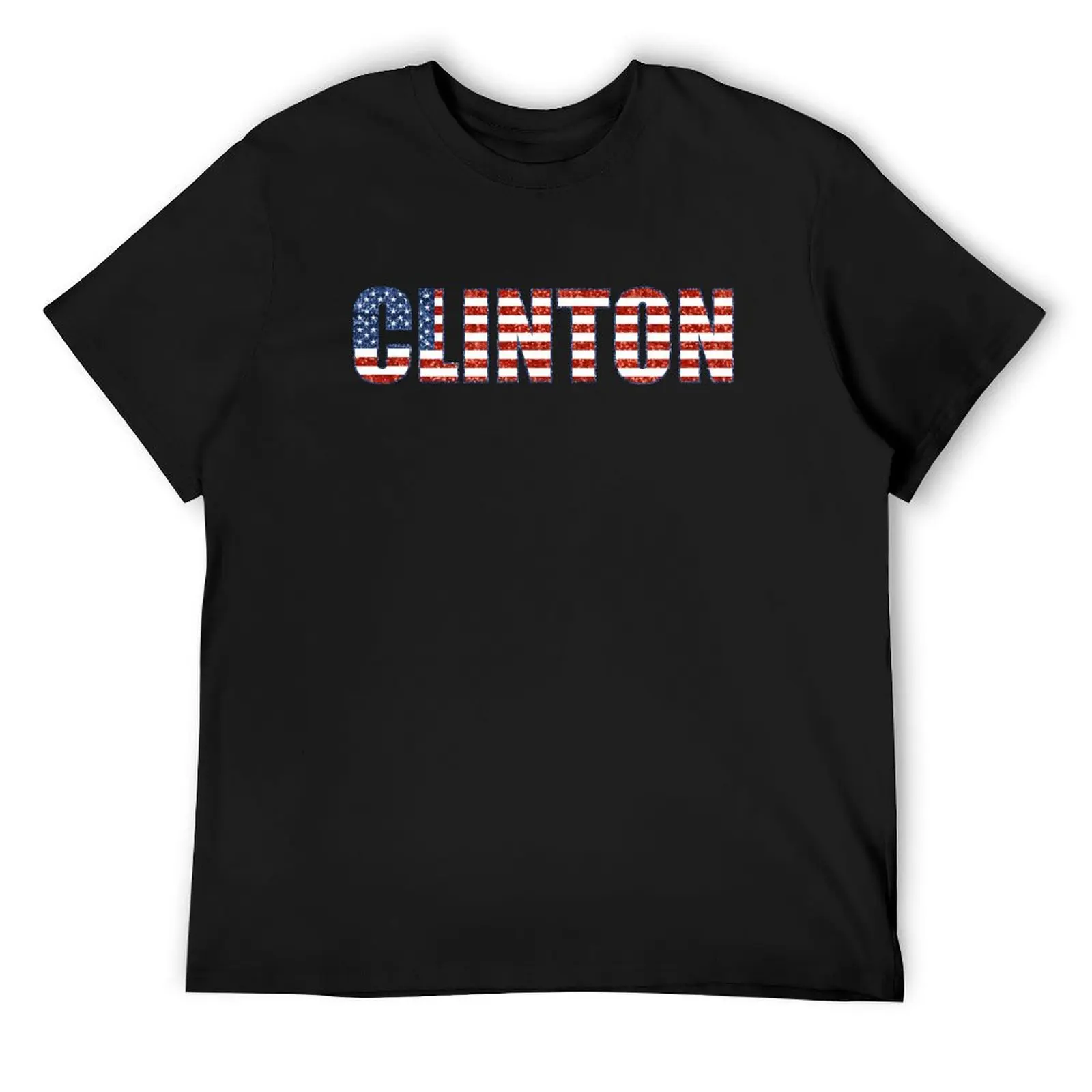 

sequin print Clinton T-Shirt topping plus size clothes aesthetic clothes mens graphic t-shirts hip hop
