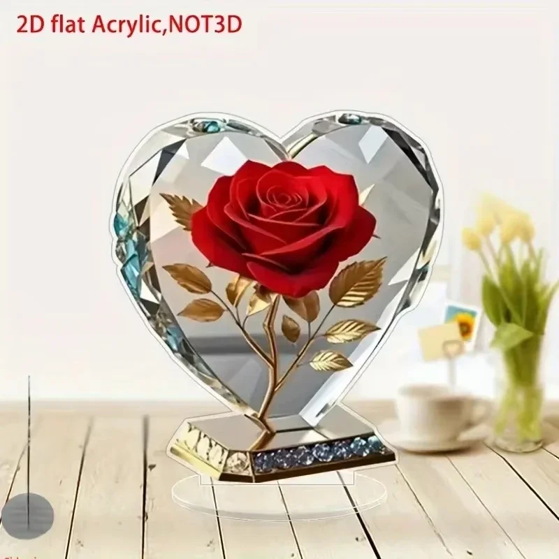 Acrylic Red Roses Decorate Home Desks For Enhanced Visuals New Ideas For Holiday Gifts Artificial Flowering Plant Decorations