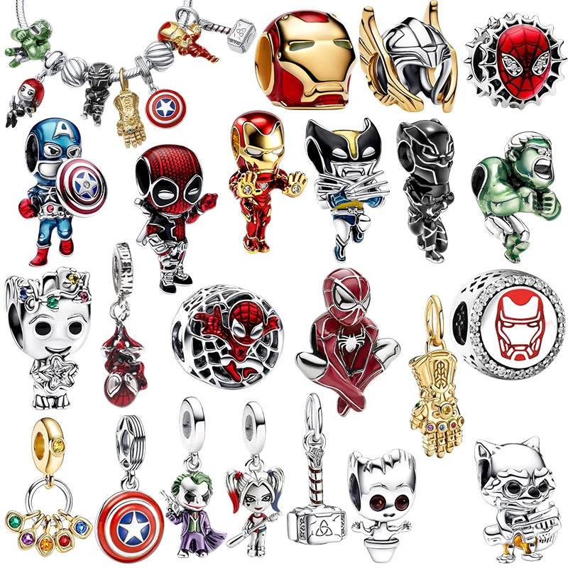 Image of Neue Hot Toys Marvel Star Wars Charm-Perlen Anhänger passend für Original Snake Silber Armband Halskette Perlen für DIY Schmuck Frauen Geschenk