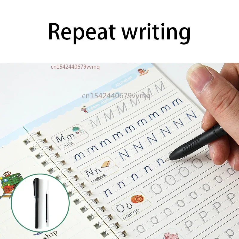 Reusable Indonesian Copy Book Learning Indonesian Letter Calligraphy Book Drawing Numbers Education for Kids Practice Writing