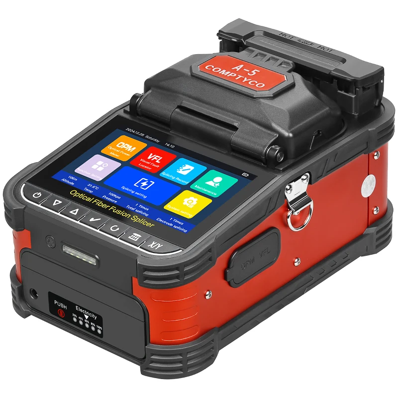 

COMPTYCO A-5/FS-60F/AUA-70F Optical Fiber Fusion Splicer 6 Motors Fiber Optic Hot Melt Machine 10 Languages Built-in OPM VFL
