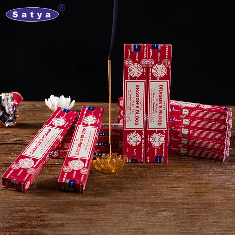 6/12boxes Dragon‘s Blood Incense Sticks Sleeping Aiding Tranquilize Mind Refreshing Scent Home Office Natural Sandalwood Satya