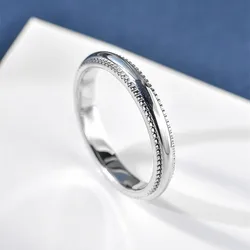Huitan Minimalist Smooth Rings for Women Silver Color Eternity Engagement Wedding Band Accessories Fashion Contracted Jewelry