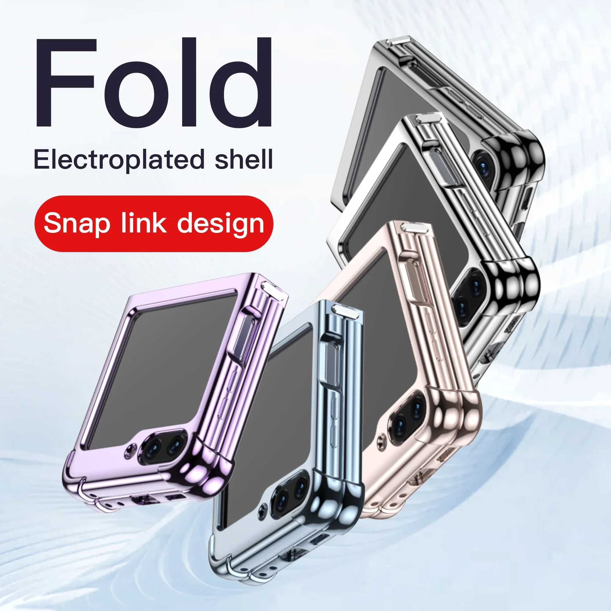 

For Samsung Galaxy Z Flip 6 5 4 3 Case Colorful Electroplating Transparent Soft Silicone Folding Shockproof Cover Accessories