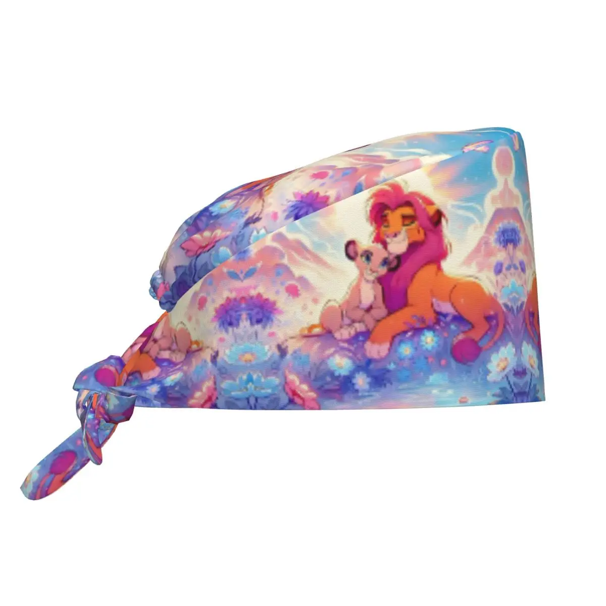 

The Lion King Kawaii Cartoon Working Cap Surgical Hats Women Retro Simba Pattern Operating Room Cap Operator Hats Lab Works Hat