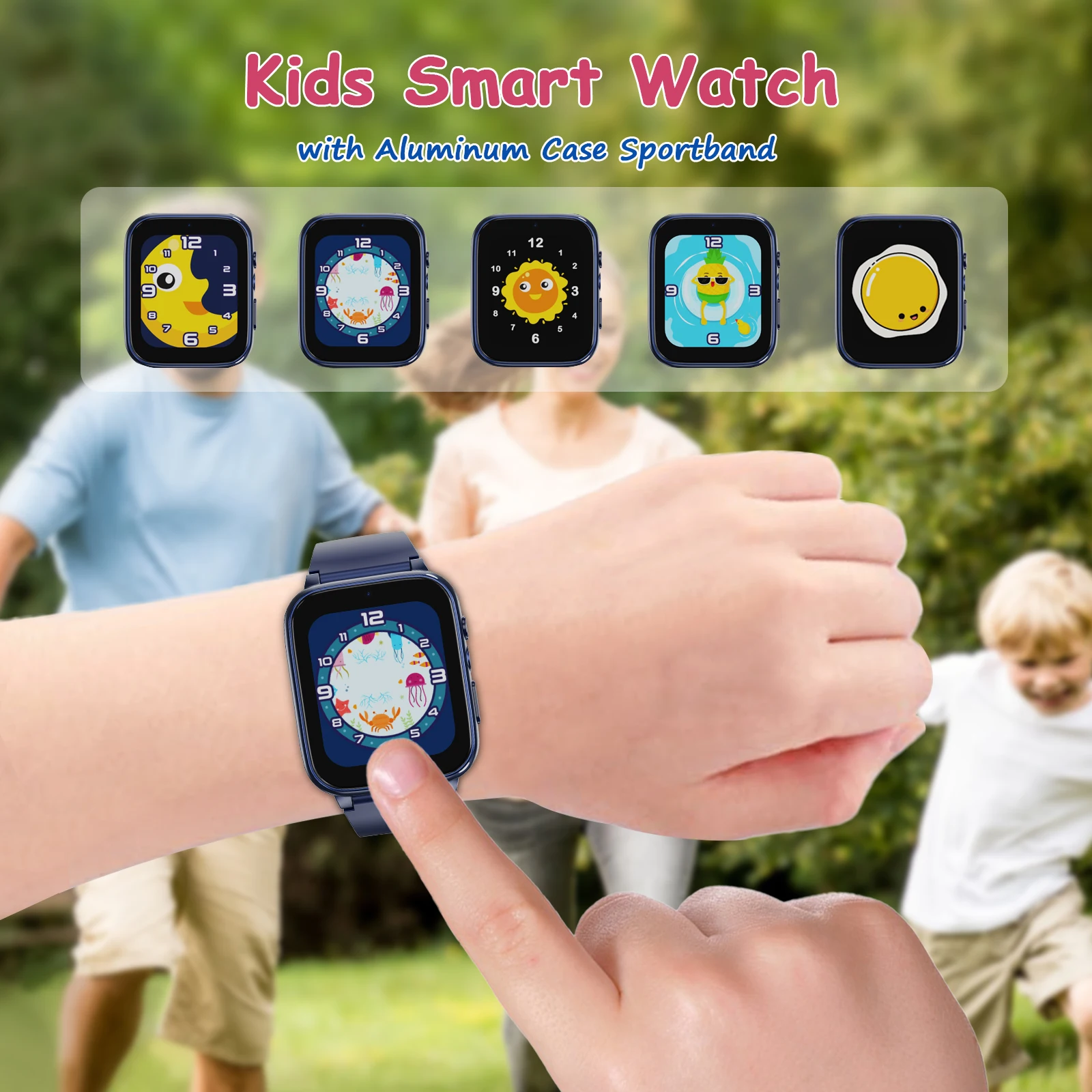 1.69\'\' Smart Watch for Kids 4-12 Years Boys Girls, 26 Puzzle Games,HD Camera ,Video  Music Player ,Pedometer,Flashlight