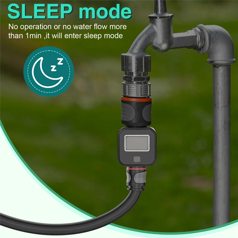 

ABKS-Digital Water Flow Meter Water Flow Meter With Brass Metal Thread Garden Hose Watering