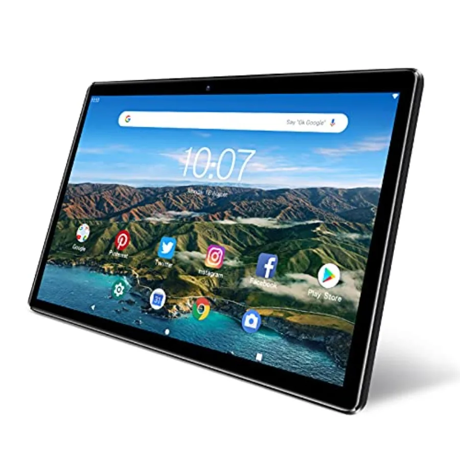 Android tablet for education and entertainment IPS HD touchscreen black 10.1-inch display with GPS FM quad-core processor dual