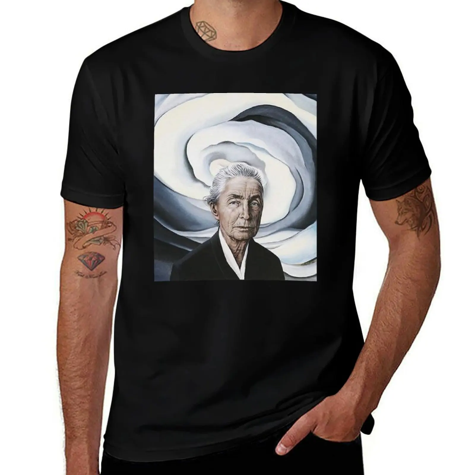 Georgia O'Keeffe Self Portrait T-Shirt Comfortable Basic Crew Neck Tee T-Shirt