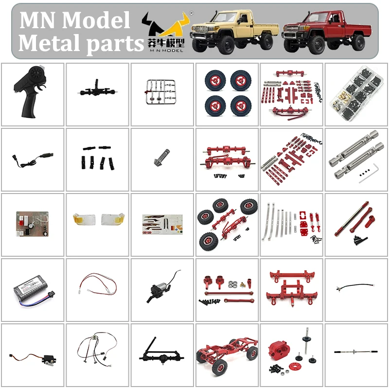 Metal chassis pull rod shock absorber transmission shaft 370 gearbox assembly For MN82 LC79 82S 82Por 1/12 RC Car Upgrade Parts