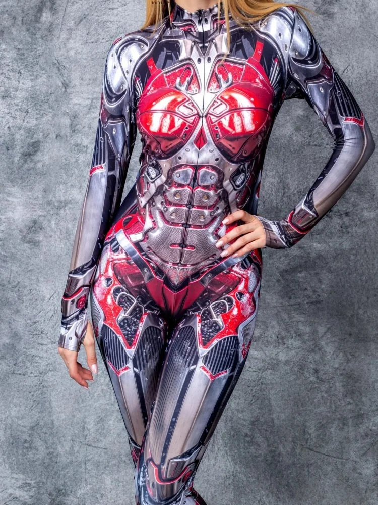 IOOTIANY Paar Sexy Rüstungskrieger-Bodysuit Halloween Karneval Party Bühnenauftritt Rollenspiel-Kostüm Zentai-Set – Detail 9