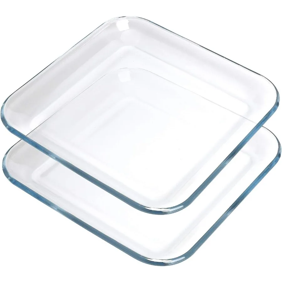 

Основы для духовки Набор стеклянных тарелок Квадратные сервировочные тарелки из закаленного стекла Тарлы для пирогов Салатники для использования на кухне Прочный набор диаметров 10