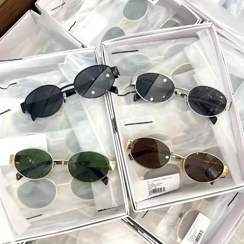 Retro punk Sun Protection Sunglasses Vintage New Women's Metal Oval Sun Glasses Ladies Classic Eyewear UV400 Gafas De Sol image 6