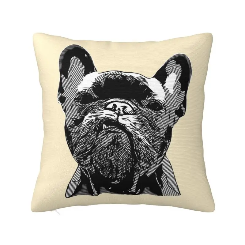 Cute French Bulldog Geometric Pillow Case 40x40cm Home Decorative Fashion Pet Dog Chair Cushion Square Pillowcase