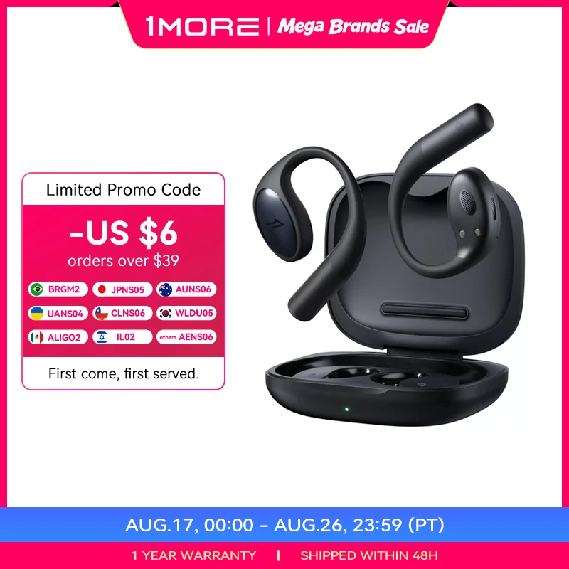 1MORE S51 Open Ear Headphones Ear buds Wireless Bluetooth electronics