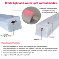 Wireless Rechargeable LED Night Lights Motion Sensor Lights Closet Kitchen Night Lights Bedroom Sensor Light Cabinet Stair Light 6