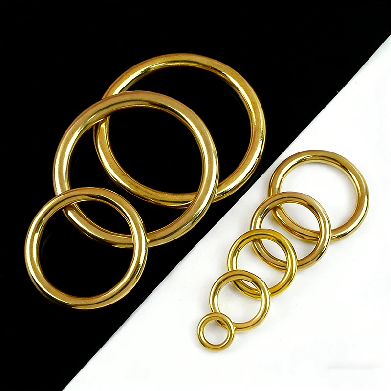 

10/20Pcs 8-51mm Solid Brass O Ring Buckle Pure Copper Seamless Clasp Bag Strap Connect Hook Carabiner DIY Hardware Accessories