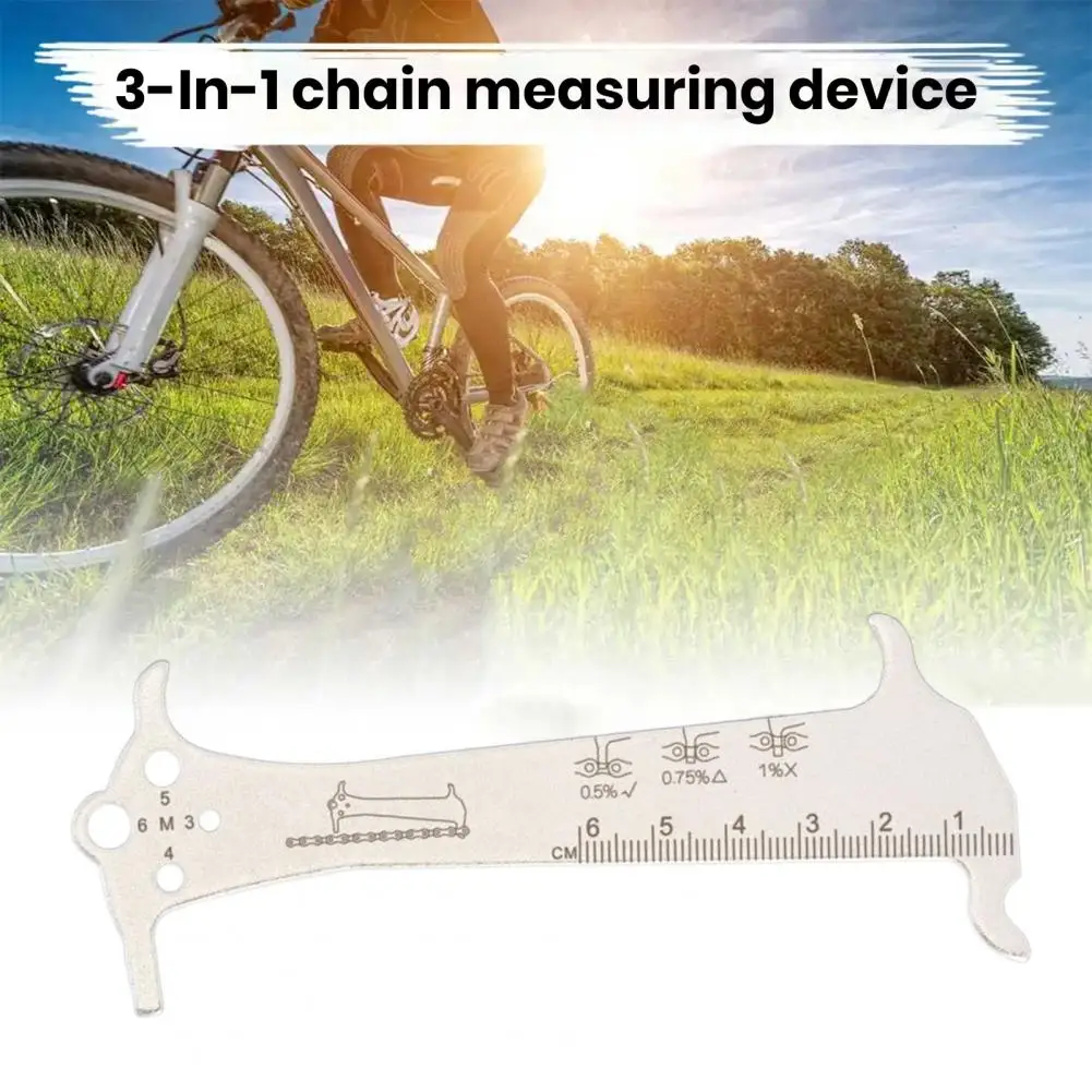 Chain Wear Measuring Tool Bicycle Chain Wear Indicator Tool 3-in-1 High Strength Gauge for Measuring Screws Corrosion Resistance