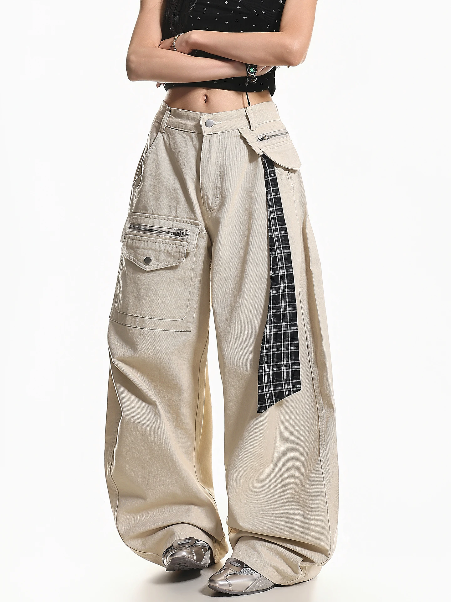 

Женские летние прямые брюки XPKAEAX в американском ретро-стиле, свободные, широкие, в стиле рабочей одежды, для джазовых танцев, повседневные