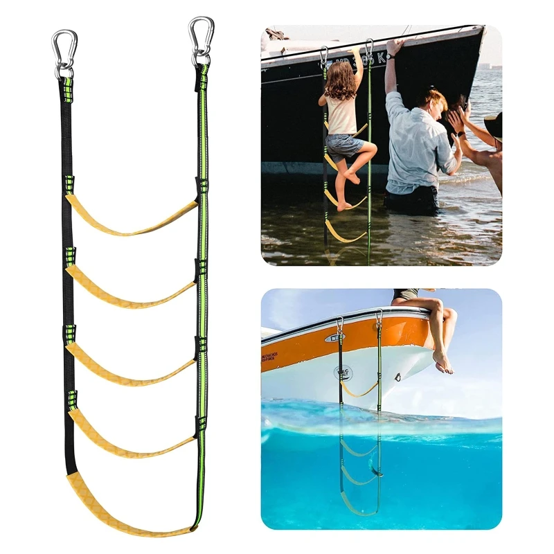 

3/4/5 Step Boat Rope Ladder Boat Rope Ladder Extension Assist Boat Folding Ladder Swim Ladder for Sailboat Kayak