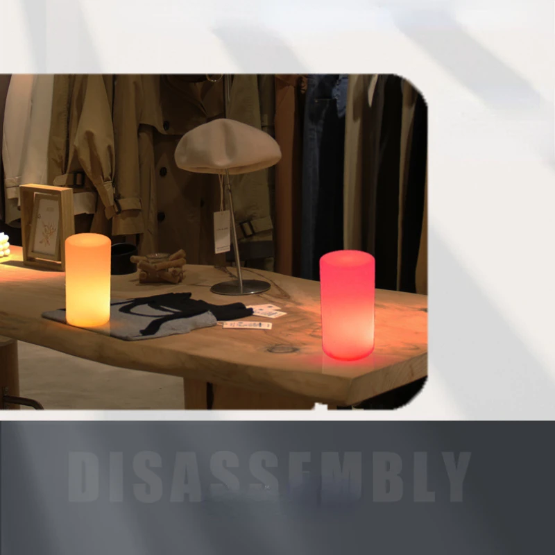 New Simple Cylindrical Lamp Bedside Desktop Atmosphere Lamp Breathing Sleep Night Light Stepless Dimming Design Atmosphere Light