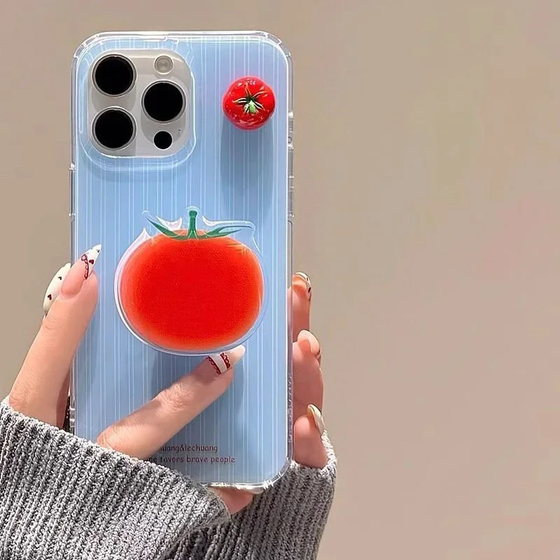 

Ins корейские милые полосы 3D мини-помидорная ручка Tok Griptok держатель кольцо для iPhone Samsung аксессуары милый мультфильм Pho