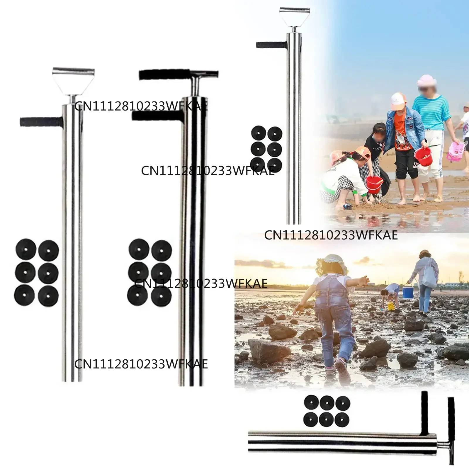 Shrimp Pump Stainless Steel Easy to Carry Multifunction with Top Drain Hole Lightweight Sea-catching Tools for Beach Comb Sea
