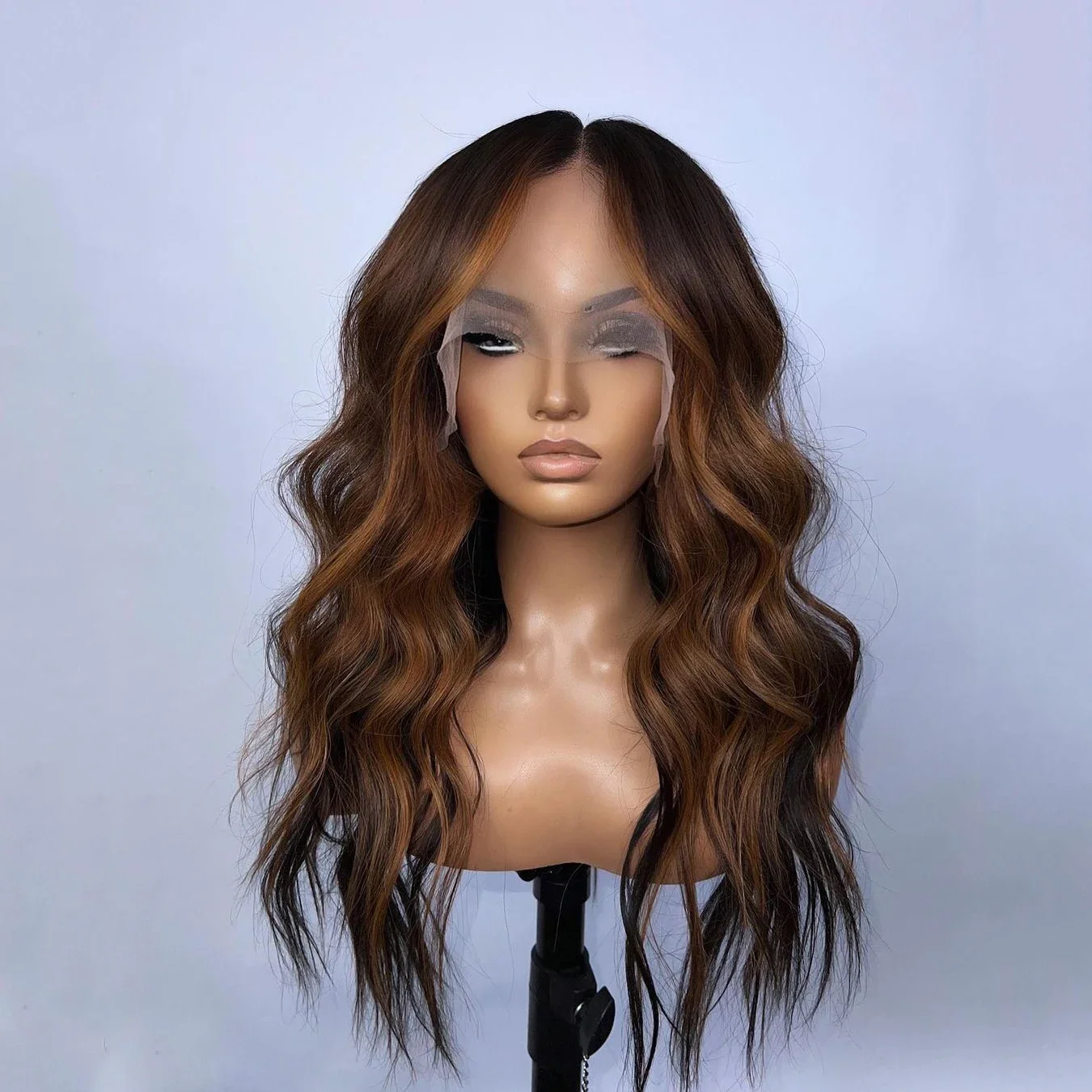 Highlight Brown Soft 28Inch 5x5 Silk Base Body Wave Jewish Human Hair Wig Baby Hair HD Lace European Hair Preplucked Glueless