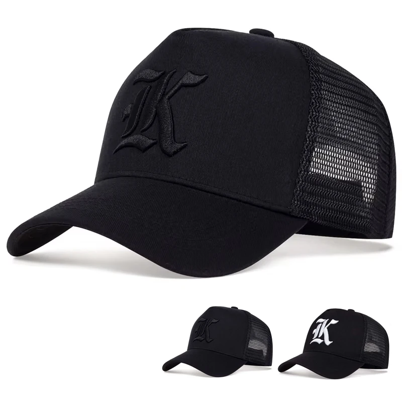 Unisex LK Buchstaben Stickerei Baseball Net Caps Outdoor Einstellbar Frühling und Sommer Casual Sonnenschutz Hut Sport Cap – Detail 1