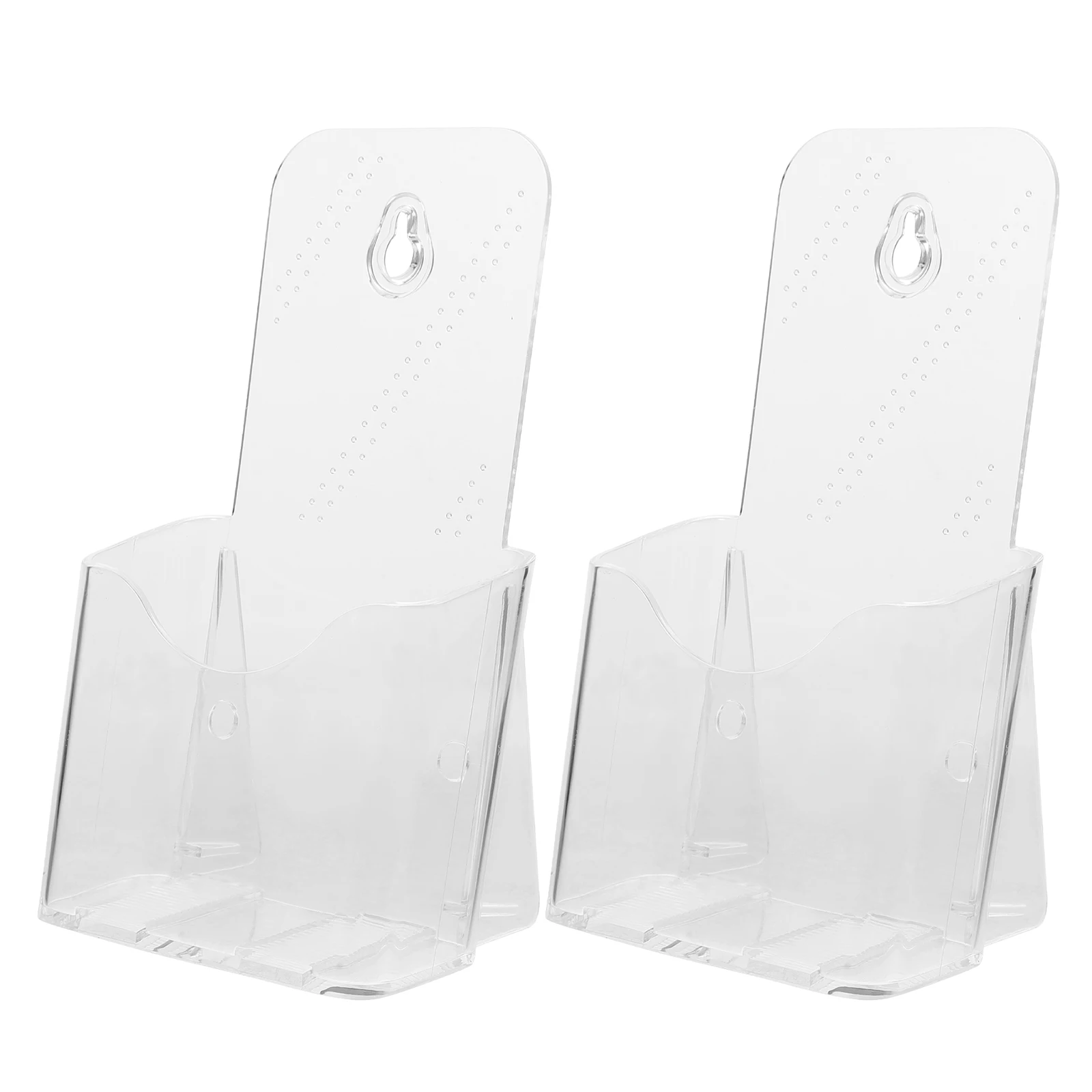 2pcs Acrylic Files Rack Transparent Document Organizer Wall Mount Magazine Holder Brochure Card Holder Office