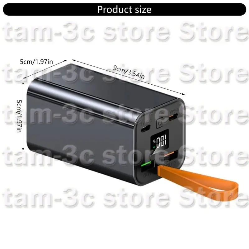 D0UA Battery PowerBank Case 20000mAh carregador móvel Builts PD100W Bateria carga rápida LCD Display Shell