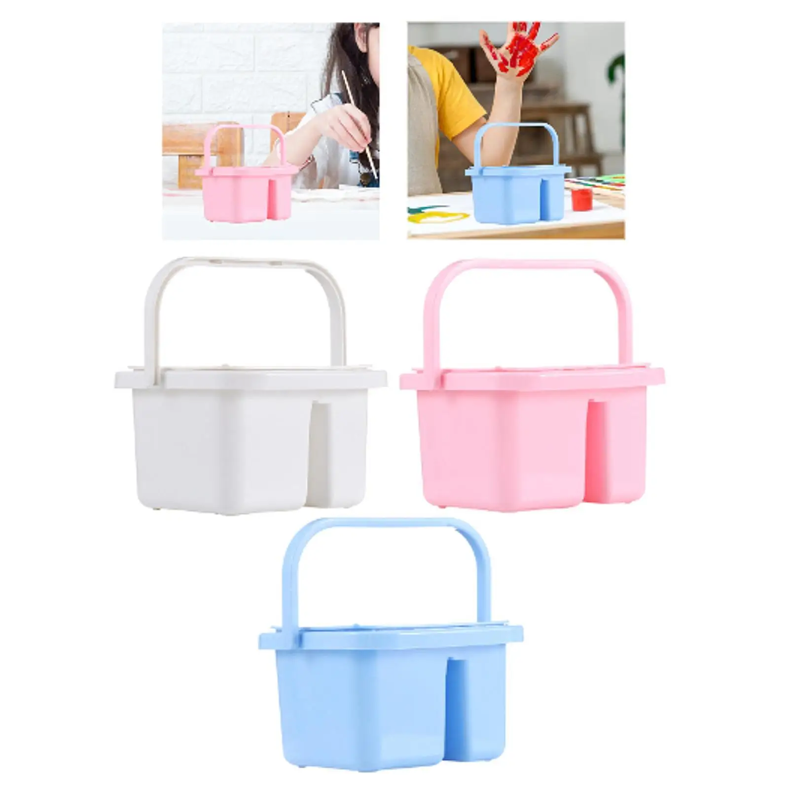 Paint Brush Washer Brush Cleaner Palette Lid, Portable Pot Paint Brush Washing Bucket, Paint Brush Basin for Painting Cleaner