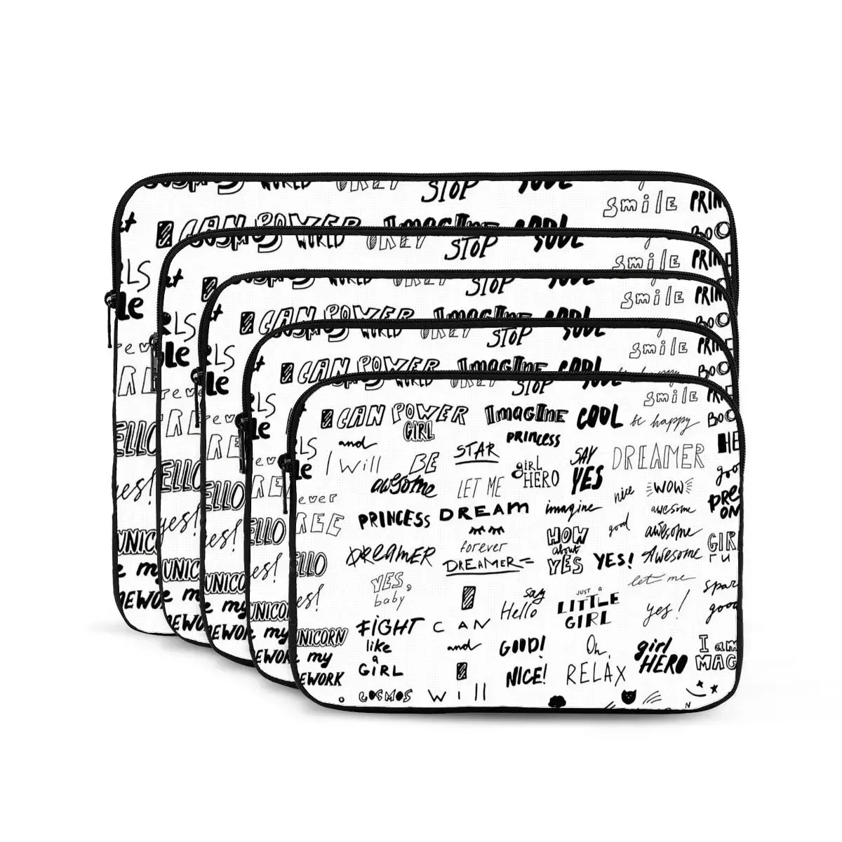 Typography Doodle Pattern Computer ipad Laptop Cover Case Laptop Sleeve Bag Portable Cover Fundas Pouch