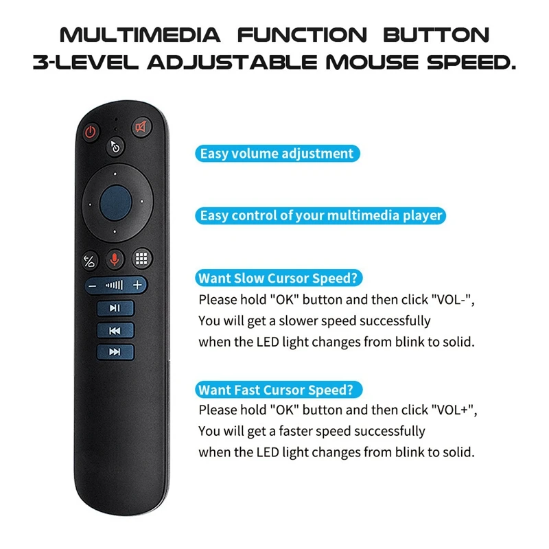 G50S Remote Control 2.4G Smart Voice Remote Control Support Multimedia Devices Built-In Gyroscope Wireless Flying Mouse-AT81