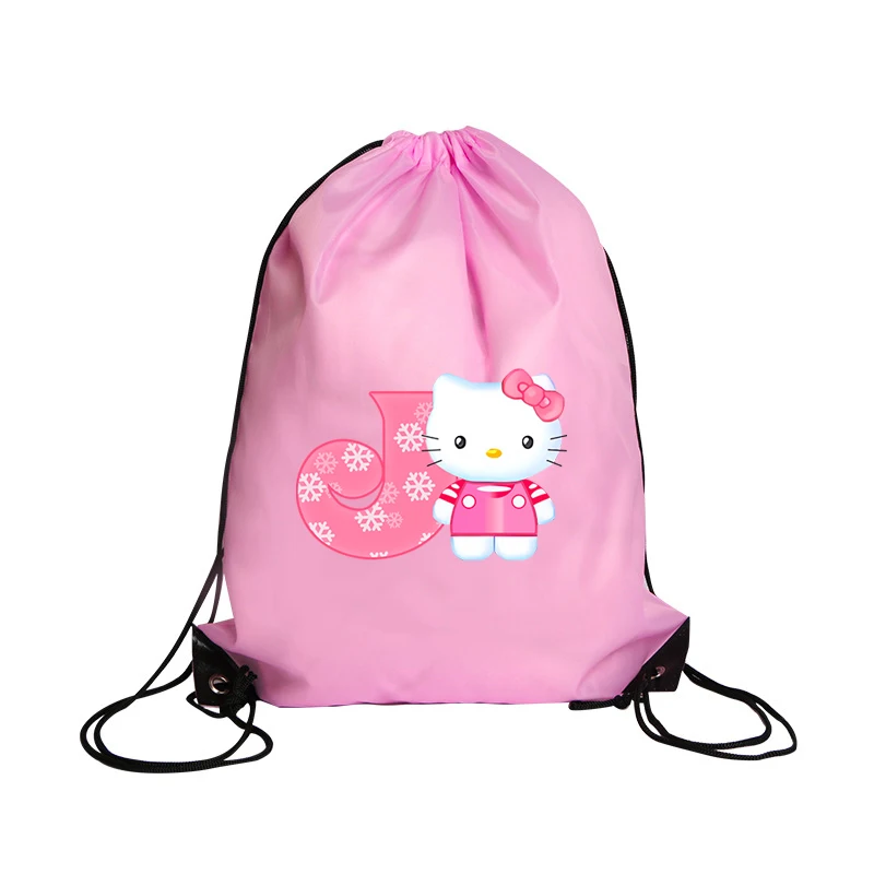 Hello Kitty Sanrio Torba ze sznurkiem Różowe torby do przechowywania liter Przenośny organizer na ubrania o dużej pojemności Plecak sportowy do