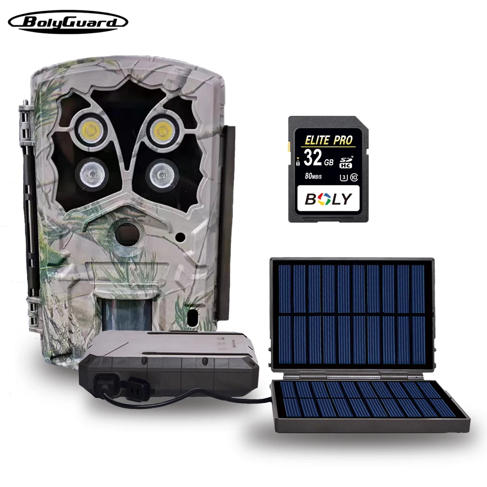 

BolyGuard LY590-D4K Камера для охоты ночного видения 4K/30fps 0,7s Триггер IP68 45M Водонепроницаемая двойная вспышка Подарочная SD-карта