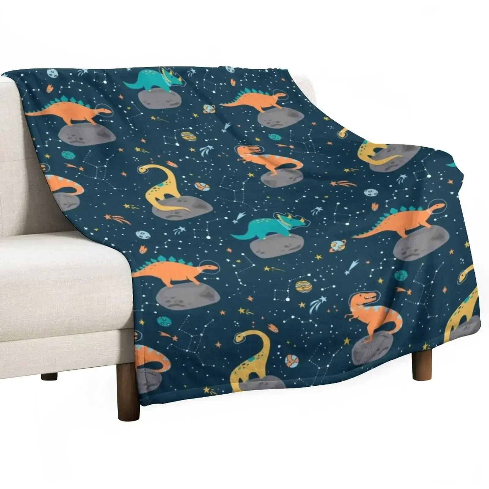 

Dinosaurs Floating on an Asteroid Throw Blanket Luxury St Polar Fashion Sofas Loose Blankets