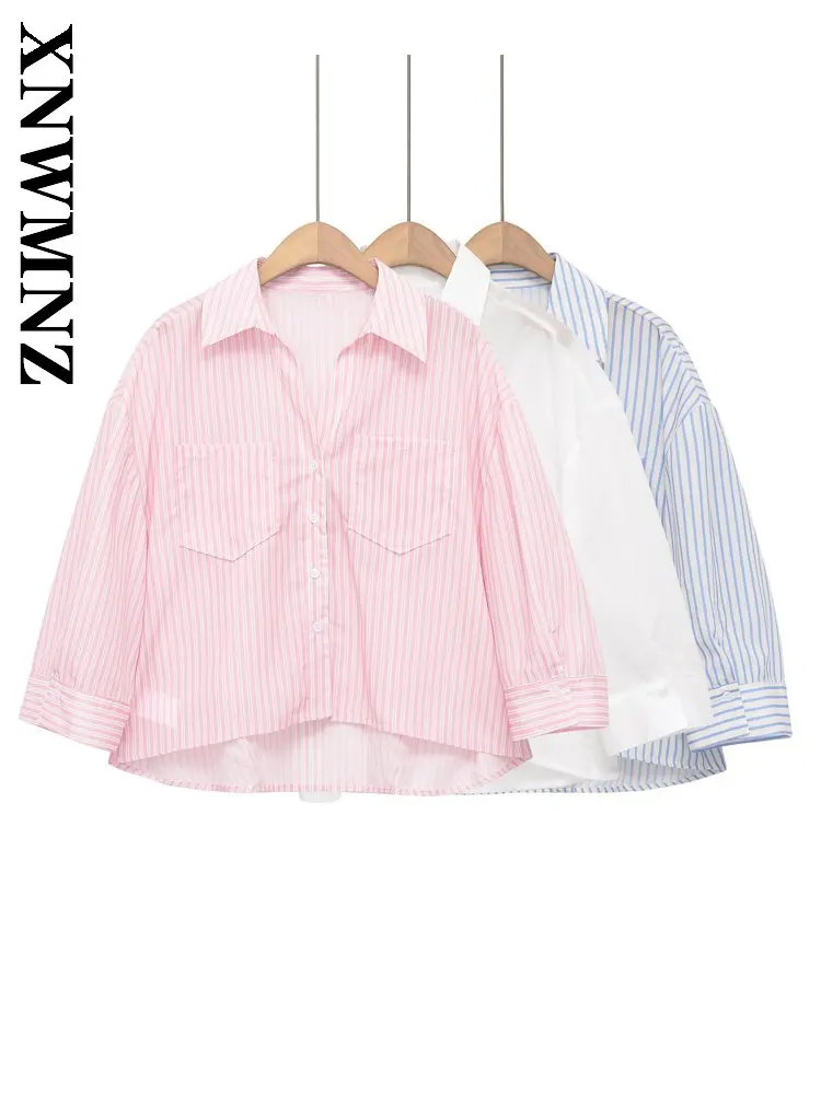 XNWMNZ 2026 Summer New Woman's Vintage Commuting Long Sleeve Print Shirt Versatile Simple Woman Turn-down Collar Fashion Thin