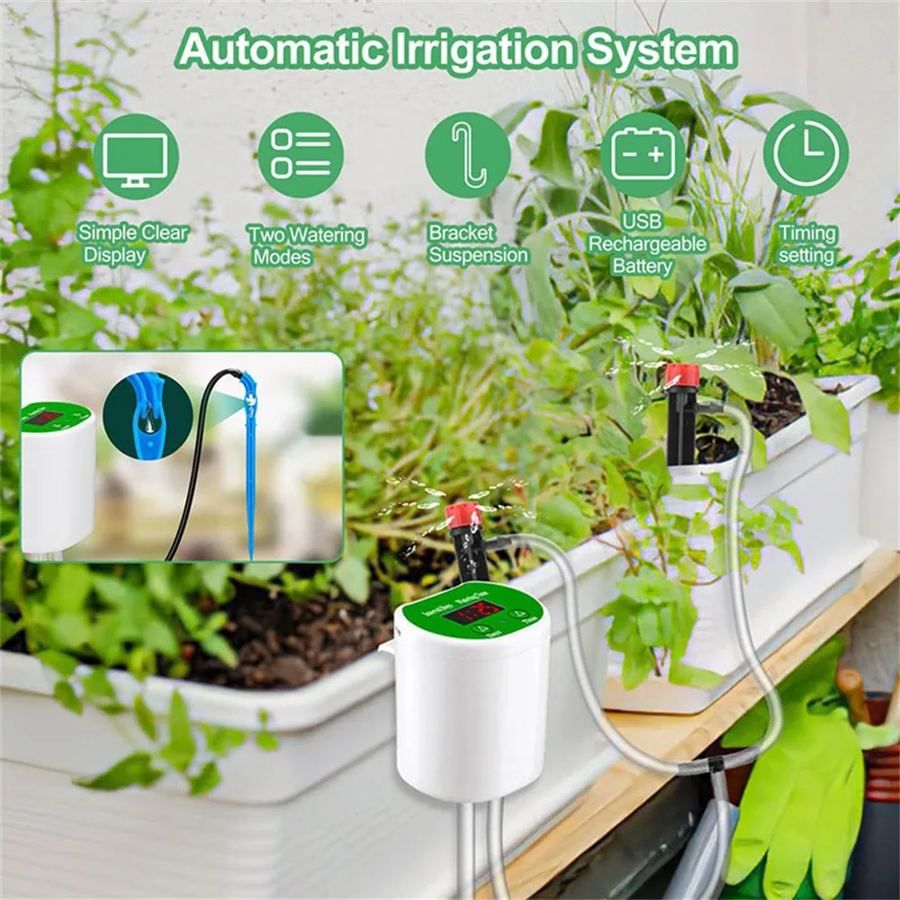 Xiaomi Pompa Intelligente Irrigazione a Goccia Pompa Acqua Sistema di Temporizzazione Dispositivo di Irrigazione Automatico da Giardino Ricarica Solare Pianta in Vaso