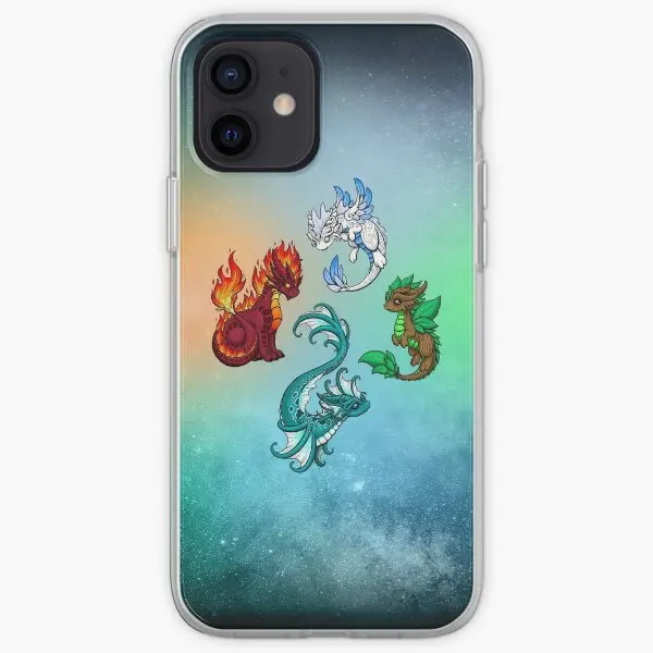 Four Elements Dragons Iphone Tough Cas  Phone Case Customizable for iPhone 6 6S 7 8 Plus X XS XR Max 11 12 13 14 Pro Max Mini