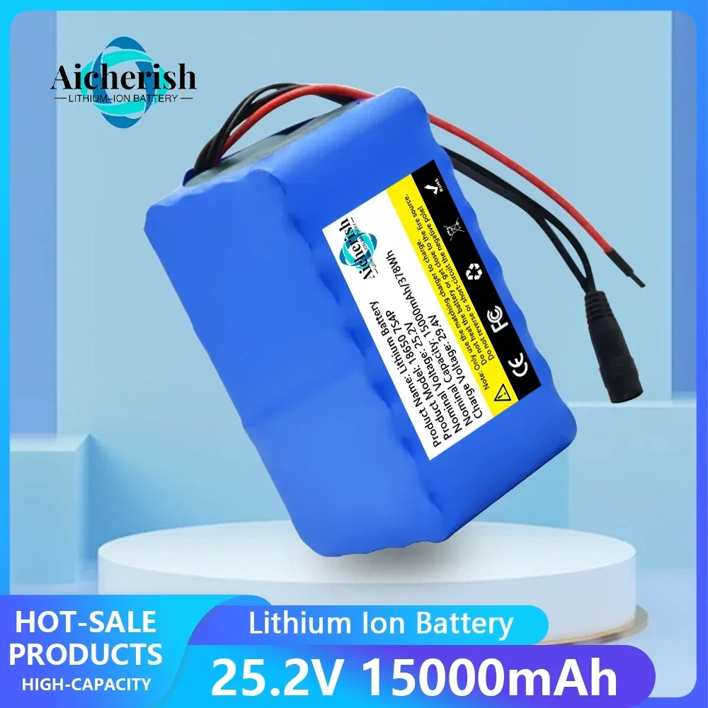 

New 7S4P 18650 25.2V 15000mAh Rechargeable Li-ion Battery Pack,for Electric Bike Motorcycle Scooter Battery Built-in 15A BMS